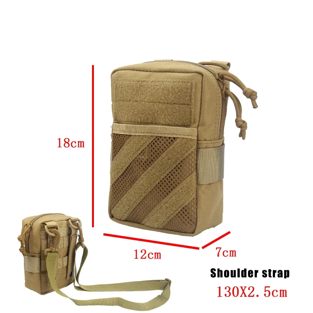 Bolsa de hombro táctica Molle EDC, funda de teléfono, soporte de utilidad para deportes al aire libre, caza, Camping, senderismo, paquete de cintura - imagen 2