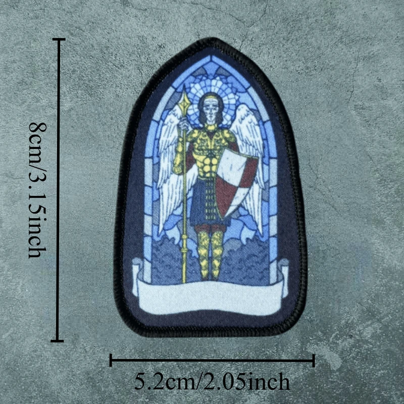 Parche de impresión del Arcángel Michael, insignia de moral táctica, gancho y bucle, apliques militares, mochila, chaleco, pegatinas, parches para ropa - imagen 3