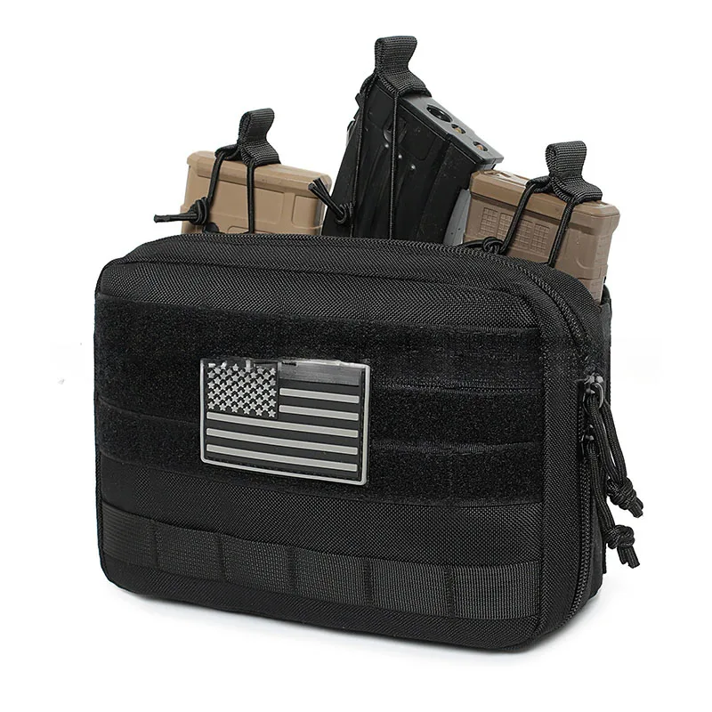 Bolsa táctica MOLLE Admin EDC Triple Mag para cargadores con tapa - imagen 2
