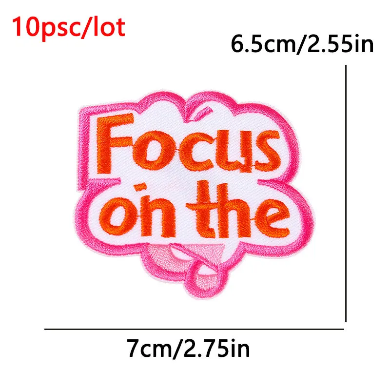 10 unids/lote de parches de letras de dibujos animados para ropa, parches adhesivos bordados de flores para planchar - imagen 4