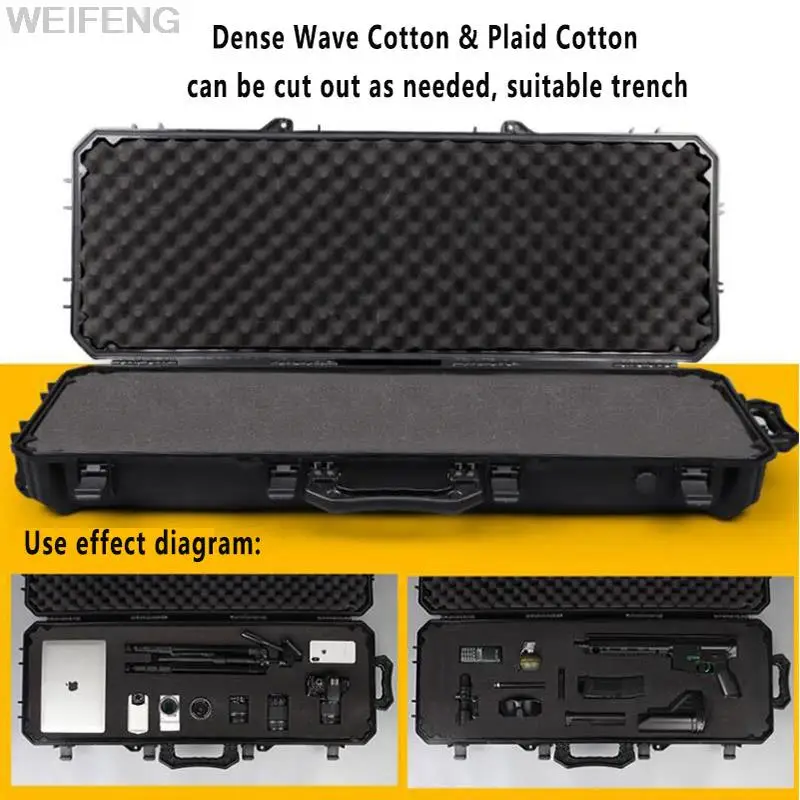 Estuche rígido de seguridad para Rifle Airsoft, caja de herramientas de caza y pesca, almacenamiento táctico con esponja acolchada a prueba de golpes, 109CM - imagen 5