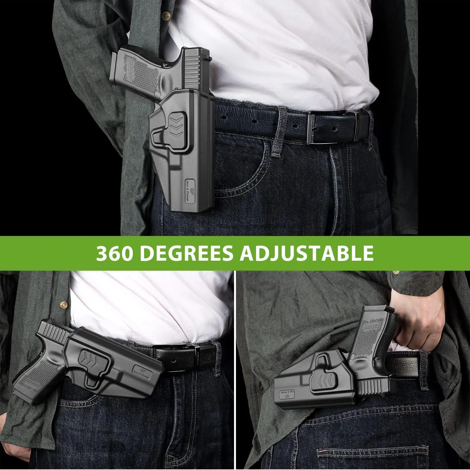 Para CZ 75B, funda derecha OB, no para otras series CZ, funda de transporte abierta para cinturilla exterior con cinturón, liberación de dedo índice - imagen 5