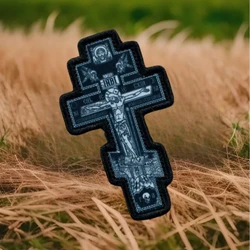 Parche táctico Cruz de Cristo velcro para mochila y equipamiento