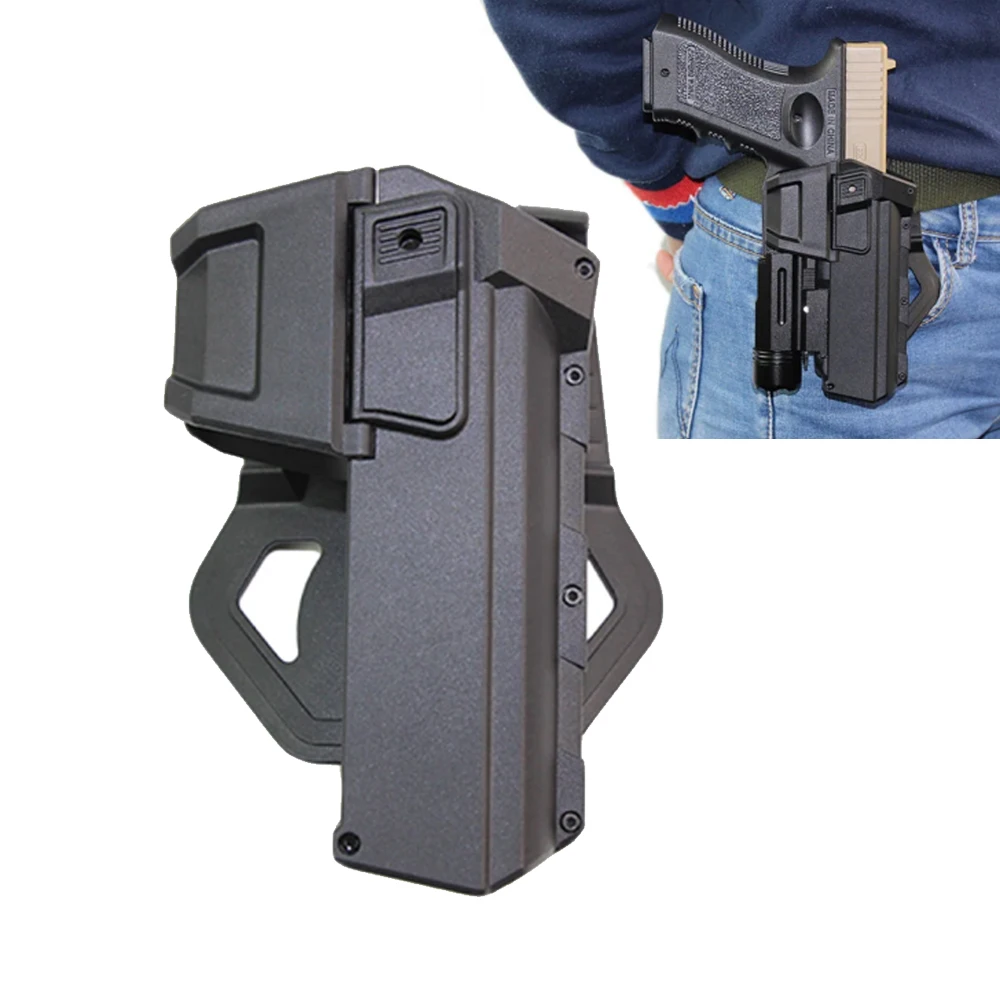 Funda Glock 17 18 compatible con linterna o funda de cintura para mano derecha montada con láser - imagen 2