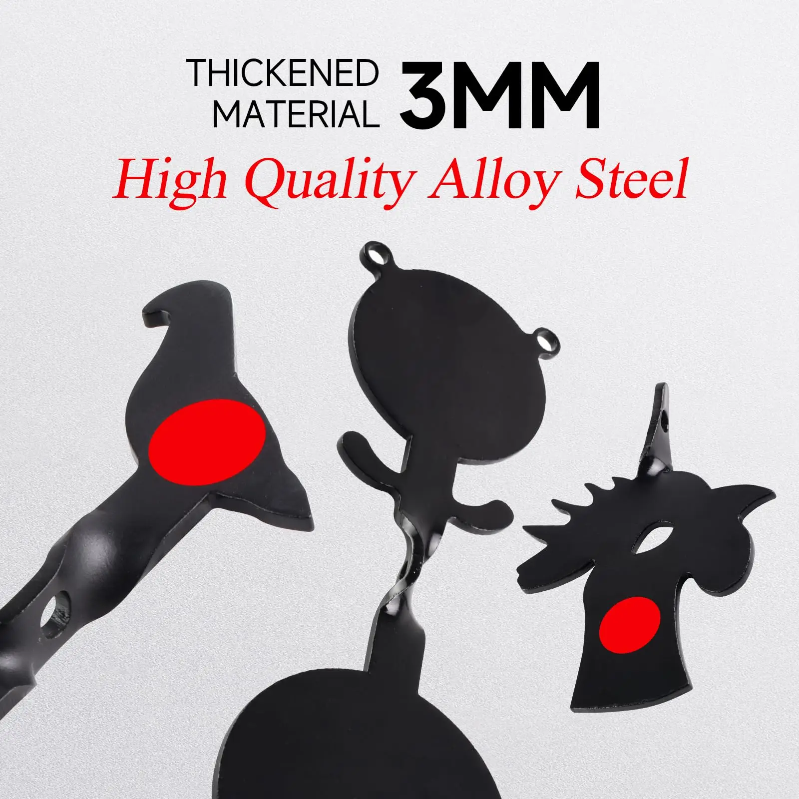 360 °   Alvos de tiro de gallo y pájaro de oso de acero con rotación de 3mm, adecuados para pistolas BB, rifles de aire, pistolas, práctica de tiro al aire libre - imagen 5