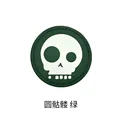 Round skull green