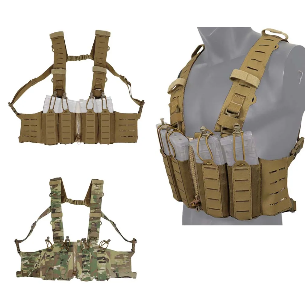 Colgador de pecho táctico sf ligero, cierre de enlace con cremallera, varias combinaciones con correa en h y Pouc de revista Molle 556