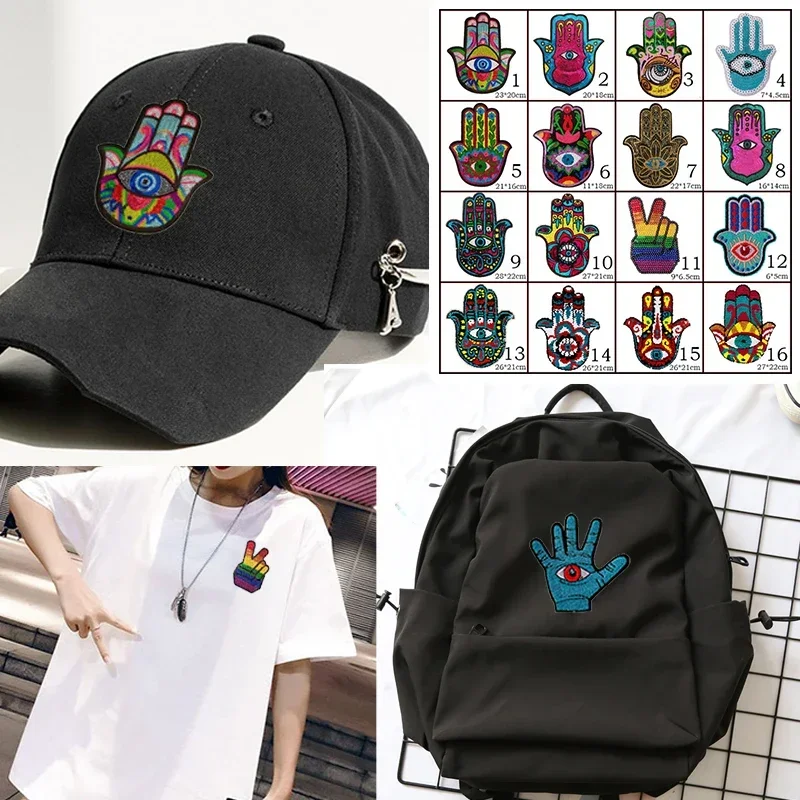 Parche de lentejuelas con icono de Ojos de mano para ropa, accesorios de ropa para planchar, apliques bordados DIY, parches de reparación de decoración - imagen 2