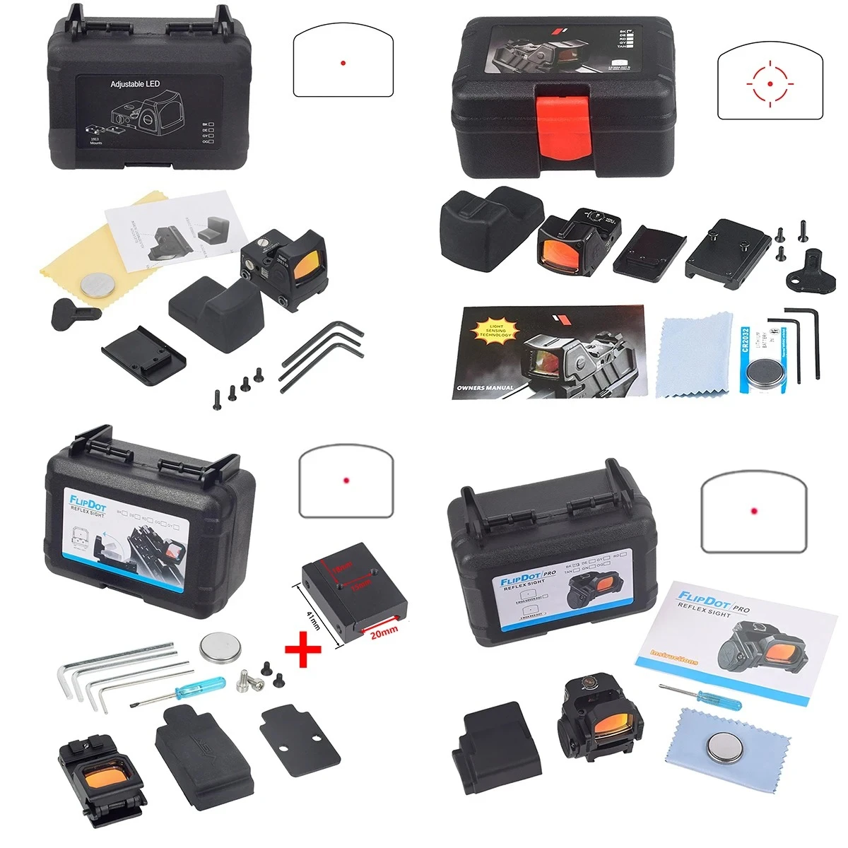 Mini mira telescópica con riel de 20mm VISM PRO SR RM HD CC M1 M2, mira de punto rojo, armas de Airsoft, alcance óptico reflejo para pistola G17