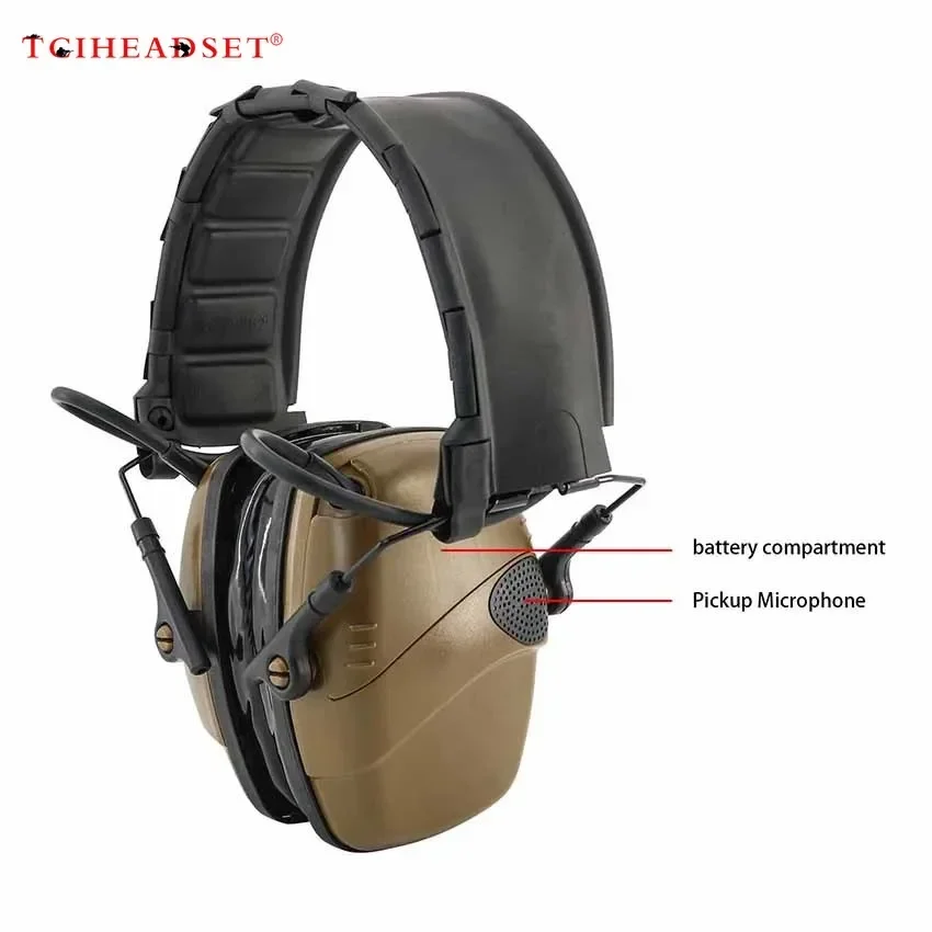 TCIHEADSET diadema extraíble recién mejorada, auriculares tácticos con cancelación de ruido, protección auditiva para caza y Tiro - imagen 4