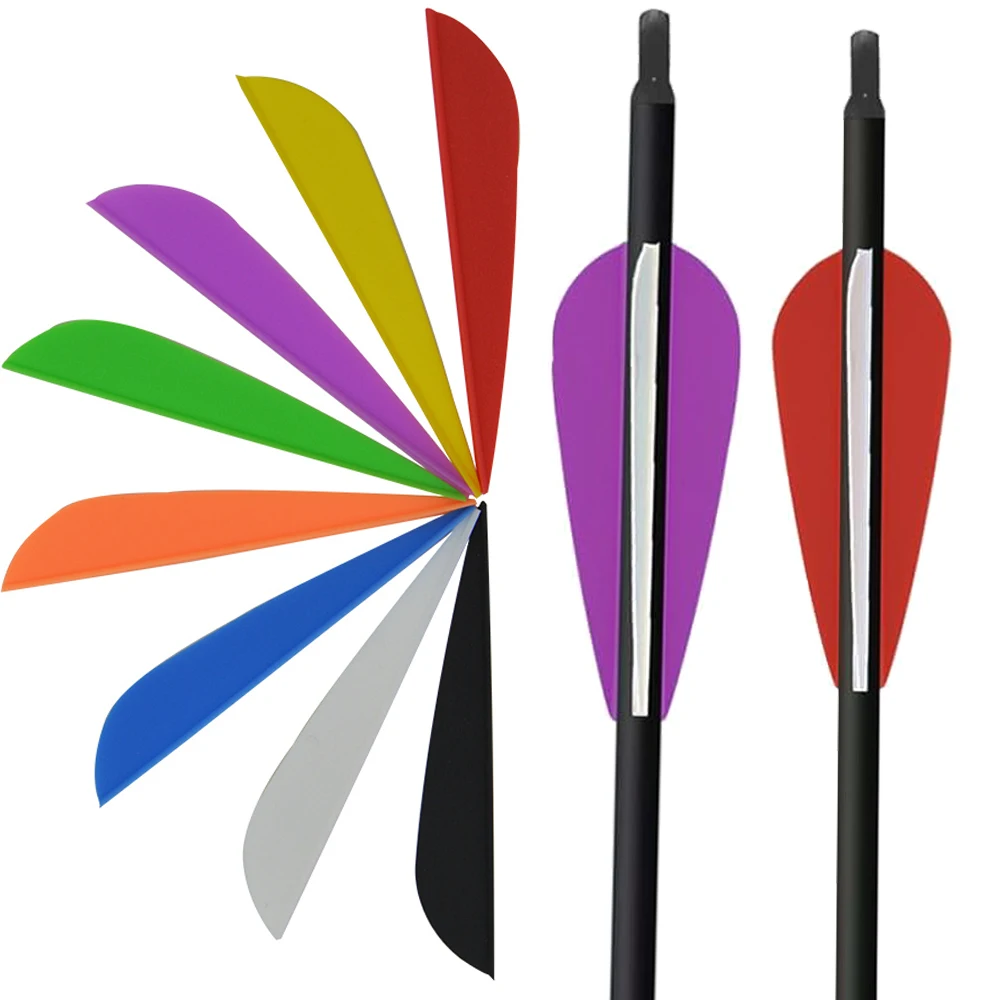 ‌ 50 Uds. De peleas de goma de 3 pulgadas, paletas de flecha, plumas, bricolaje, eje de tiro con arco, objetivo, accesorios de tiro de caza, 11 colores a elegir ‌