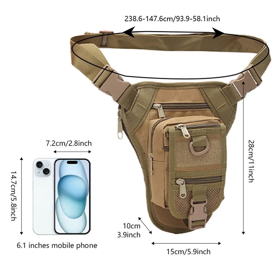 Riñonera de camuflaje para deportes al aire libre, bolsa de entrenamiento para piernas, gran capacidad, impermeable, para montañismo, multifuncional - imagen 4