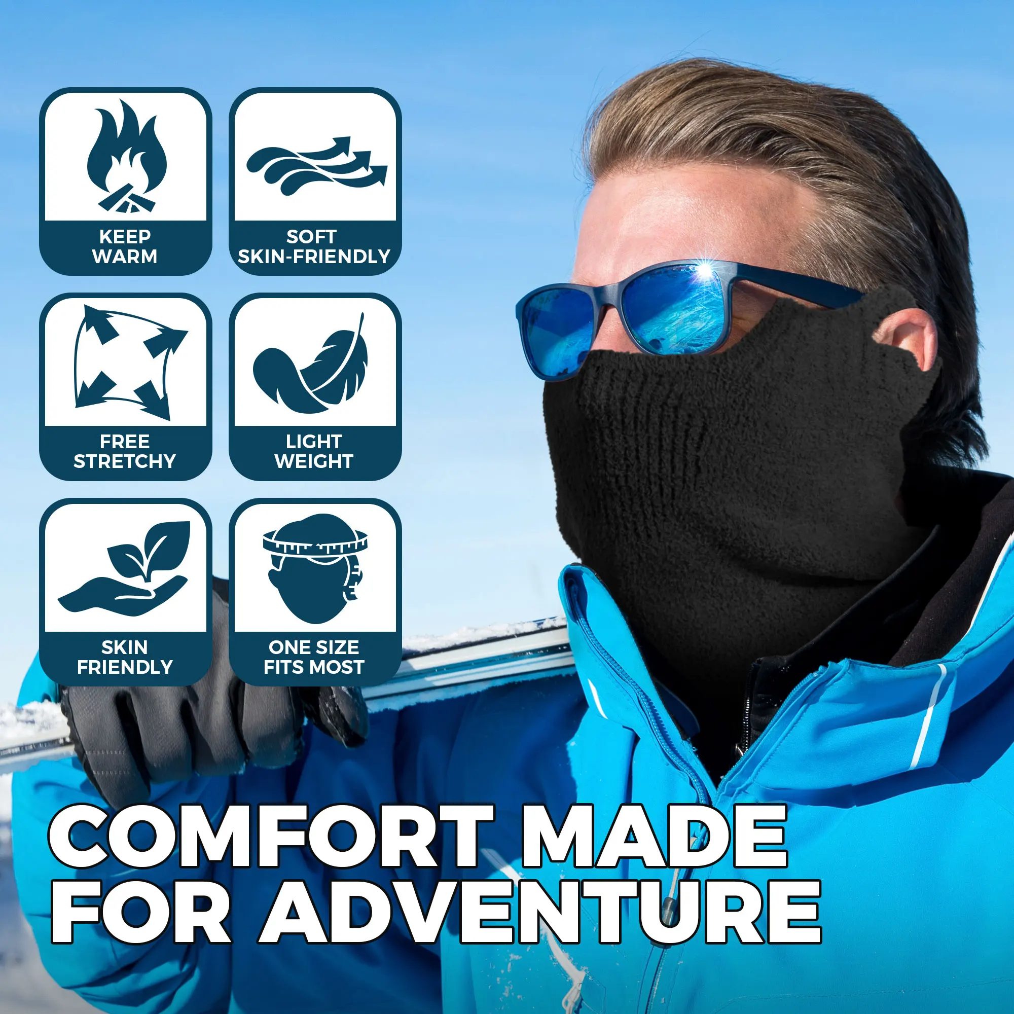 Invierno ciclismo media máscara térmica cubierta facial Bandana a prueba de viento clima frío cálido ciclismo al aire libre deportes bicicleta máscara facial bufanda - imagen 5