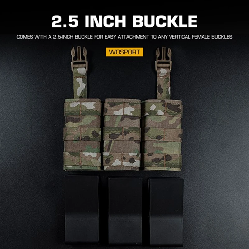 Bolsa táctica Triple FAST 5,56 para Rifle Mag, chaleco militar de caza, Panel de aparejo frontal para el pecho, Airsoft M4 Mags - imagen 5