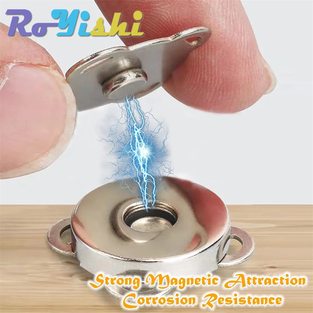 10 juegos de cierres magnéticos de Metal, botones para bolso, cartera, bolsa de ropa, accesorios de costura para manualidades DIY - imagen 5