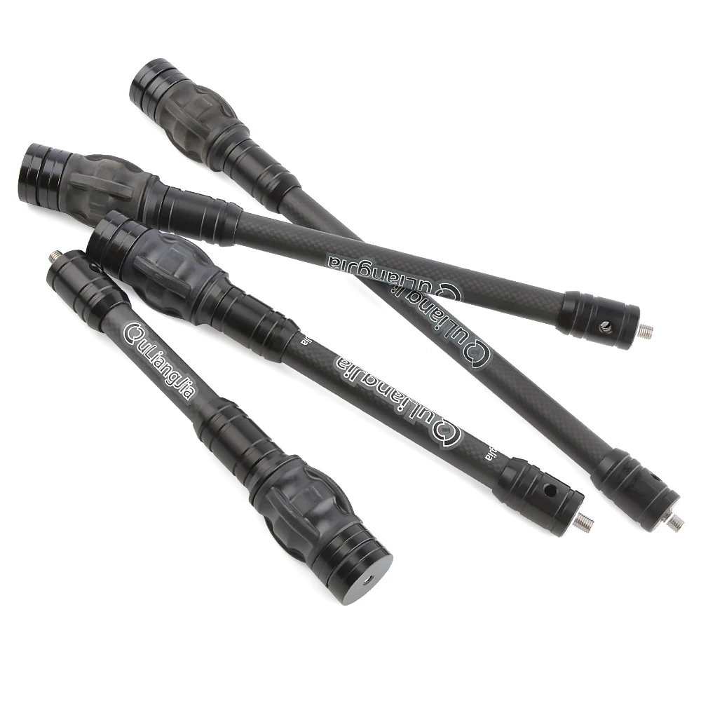 Estabilizador de arco compuesto de tiro con arco de 6/8/10/12 pulgadas, varilla de equilibrio de carbono 3K, amortiguador de goma, accesorios de tiro de caza - imagen 4