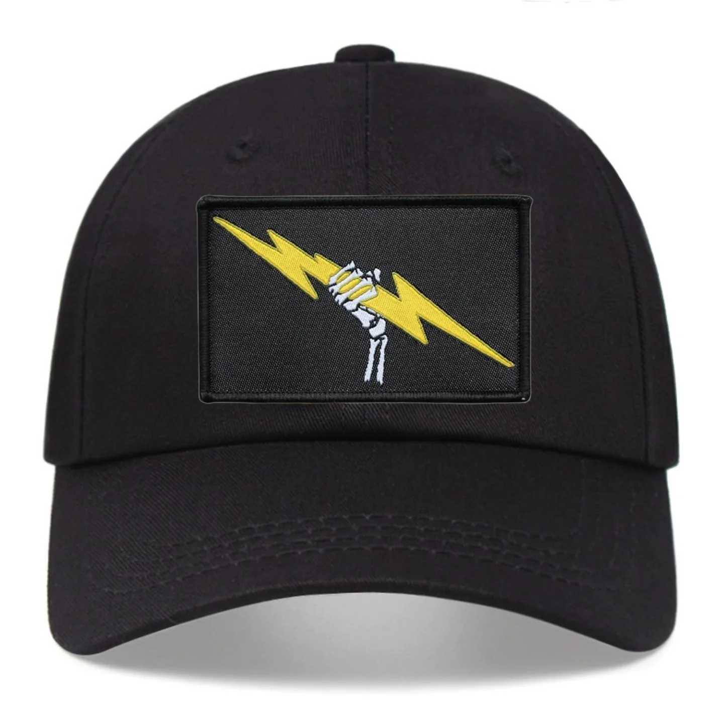 Parches bordados de gancho y bucle de relámpago de Calavera, brazalete táctico, Perno, insignia de moral, equipo al aire libre, mochila, pegatina decorativa - imagen 4