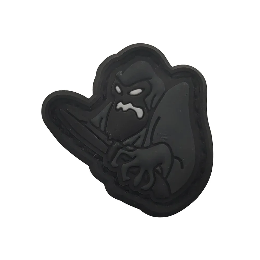 Mini parche de cuchillo de orangután de plástico suave de PVC, insignia de moral táctica, pegatinas de mochila al aire libre, parches de gancho y bucle para ropa - imagen 3