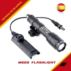 Linterna Surefir M300 M600 con interruptor de presión remoto de doble función UE07 compatible con luz táctica Airsoft de caza con riel de 20mm