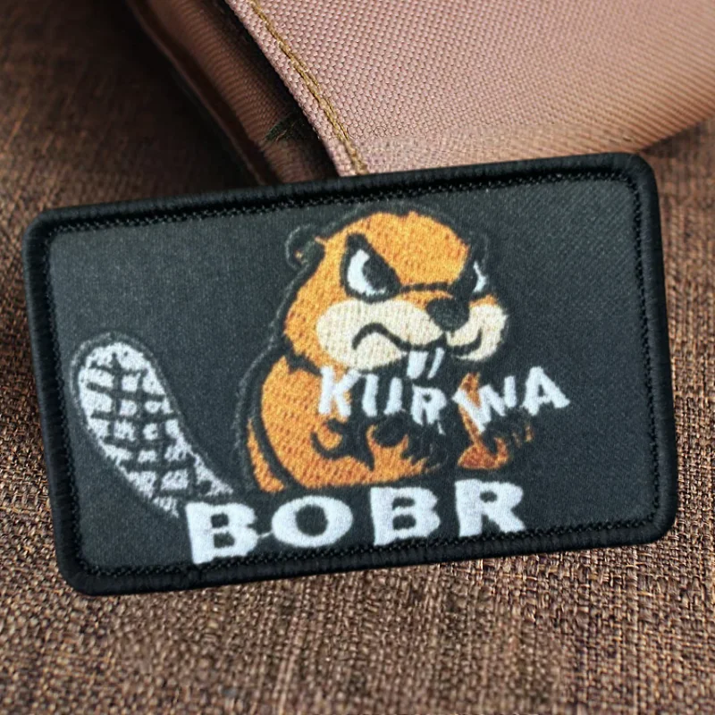 Parche con estampado de dibujos animados de Anime divertido, insignia de moral táctica con gancho y bucle, pegatinas decorativas para mochila, brazaletes, parches para ropa