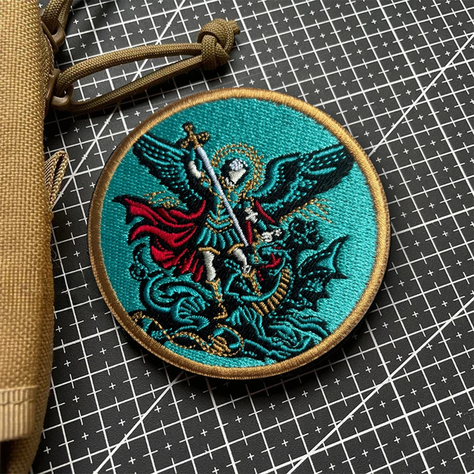 Parche táctico de San Miguel, parches bordados divertidos con gancho y bucle, insignia de moral militar, brazalete del ejército, pegatinas para ropa y mochila - imagen 2