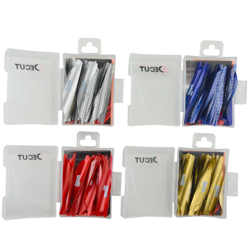 1,56/1,75/2 pulgadas paletas en espiral tiro con arco Spin Fleching 50 Uds pluma flecha de carbono DIY Fletches para arco caza tiro objetivo Acc - imagen 5