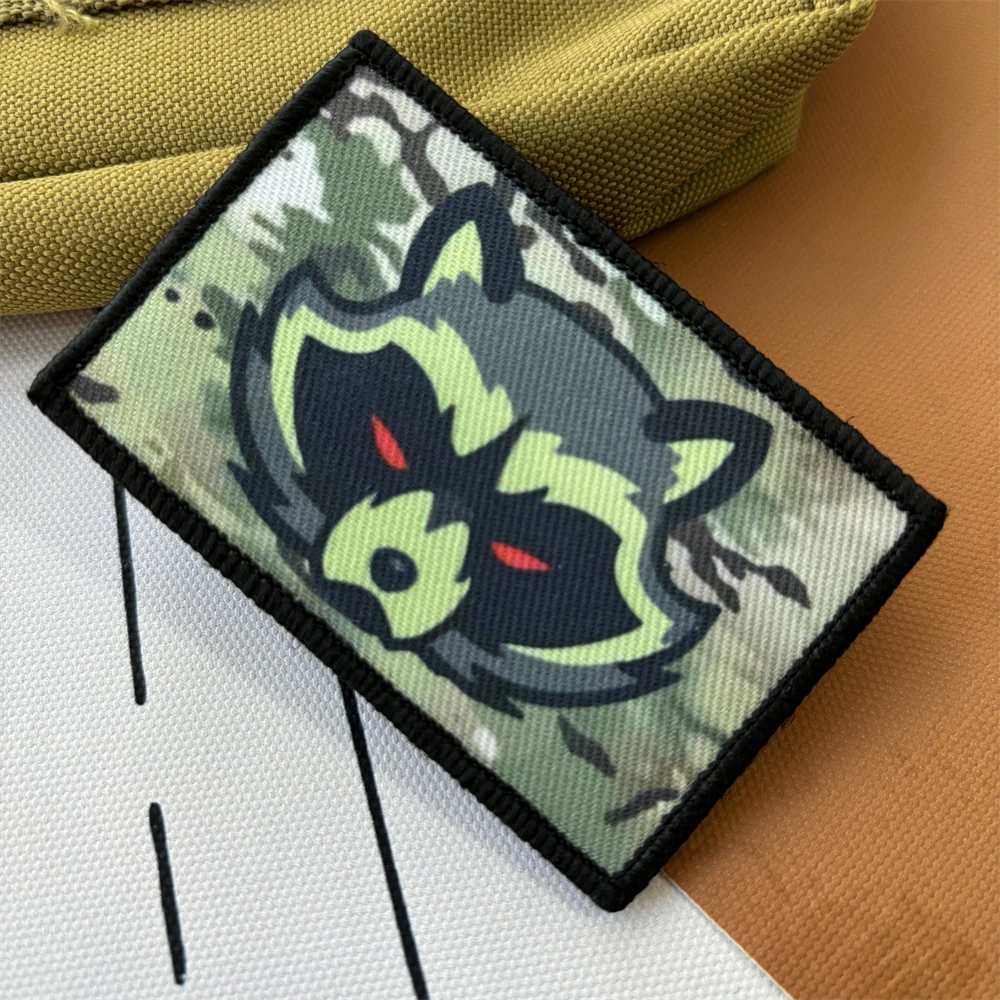 Parches tácticos Subdued Multicam Trash Panda moral, Parche de gancho y bucle impreso divertido, insignia militar, pegatinas de mochila - imagen 2