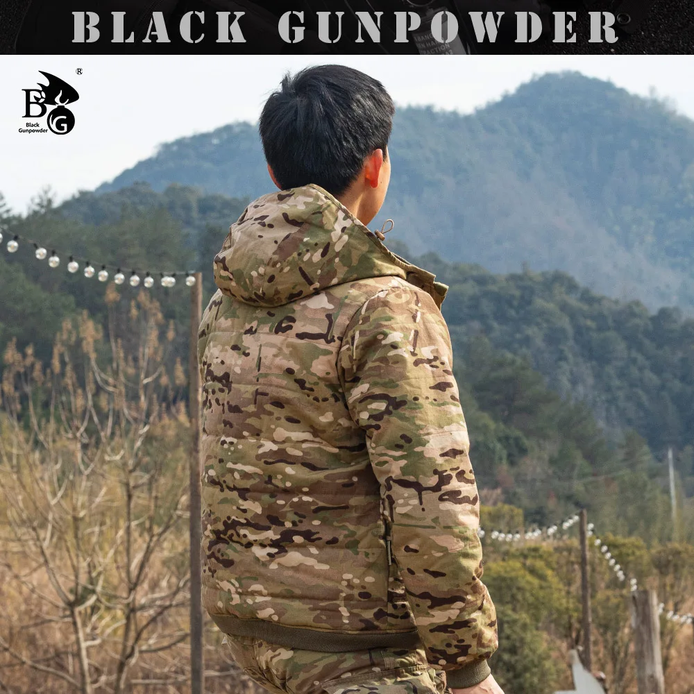 Camuflaje abajo algodón Otoño Invierno resistente al desgaste cálido chaqueta al aire libre función táctica - imagen 3