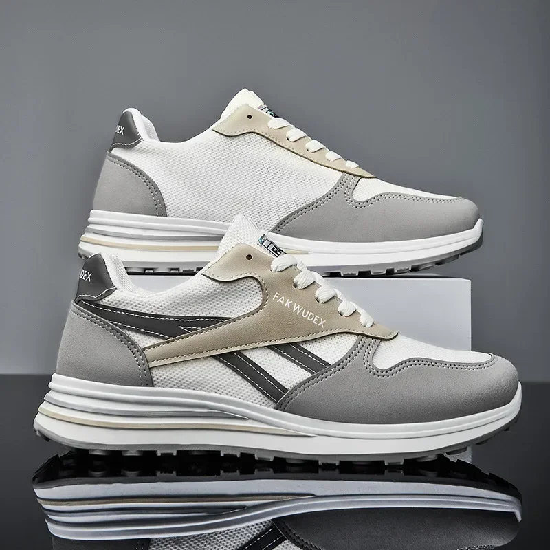 Zapatos informales para hombre, zapatillas de deporte de gamuza de malla ligera, zapatos clásicos para correr para hombre, cómodos zapatos deportivos transpirables para correr al aire libre - imagen 3