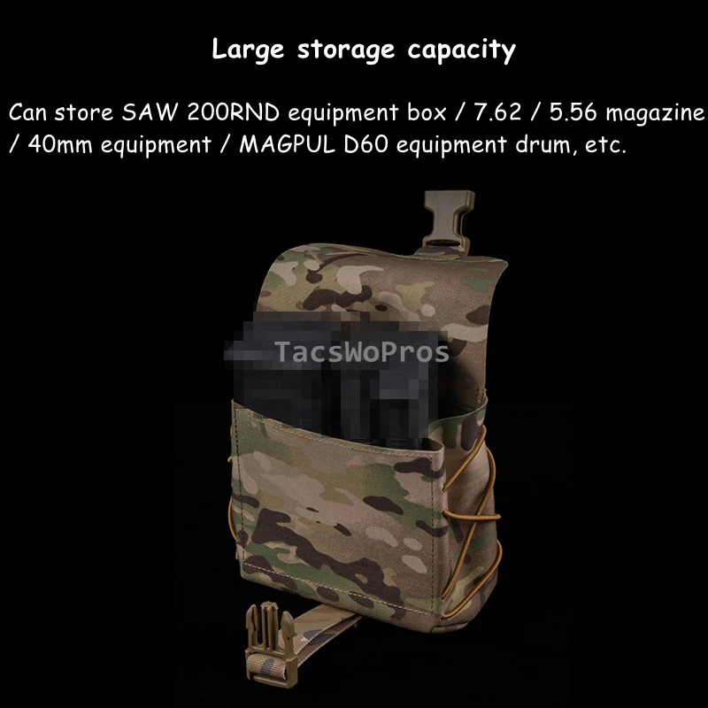 Tactical Molle Pouch Adjust Elastic Ropes 5.56 7.62 40mm Shooting Rifles Magazien Pouches Hunting Vest Chest Rig Admin Sub Pouch - imagen 5