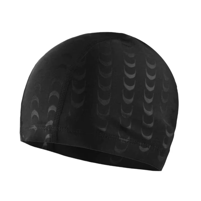 Gorro de natación de LICRA para hombre y mujer, gorros de agua con estampado de letras de piel de tiburón y relámpago negro, accesorios para piscina para adultos - imagen 4