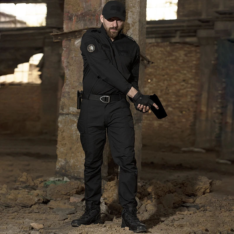 HAN WILD-traje de viaje informal para hombre, uniforme militar, camisa táctica, pantalones de combate, camisas de camuflaje, conjunto de pantalones Cargo - imagen 3