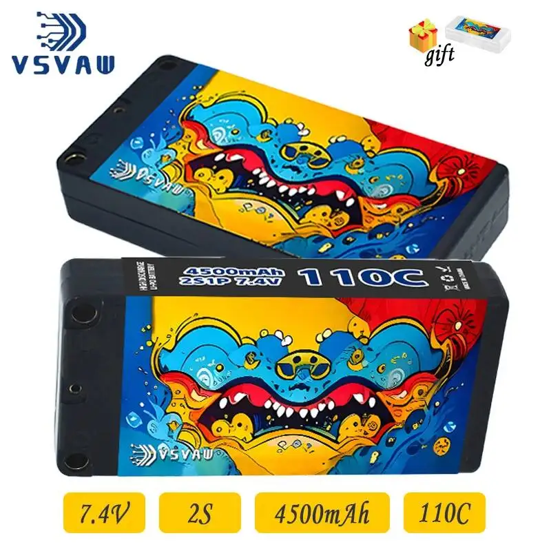 Batería LiPo VSVAW 2S 7.4V con conector XT60 para coche teledirigido