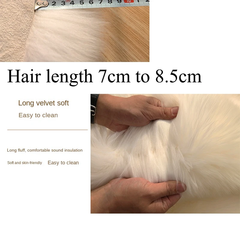 Mantas de lana de piel de oveja pura para acampar, edredón de invierno, juego de ropa de cama de oveja cálida para exteriores, mantas de lujo Beige y amarillo - imagen 5