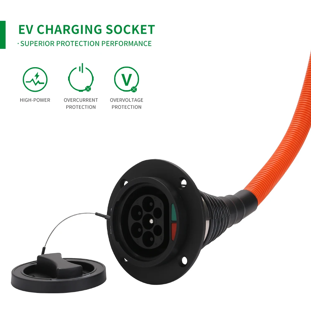 Enchufe de carga de extremo de coche tipo 2, vehículo eléctrico, extremo de coche macho de 7 orificios, IEC62196 - imagen 2