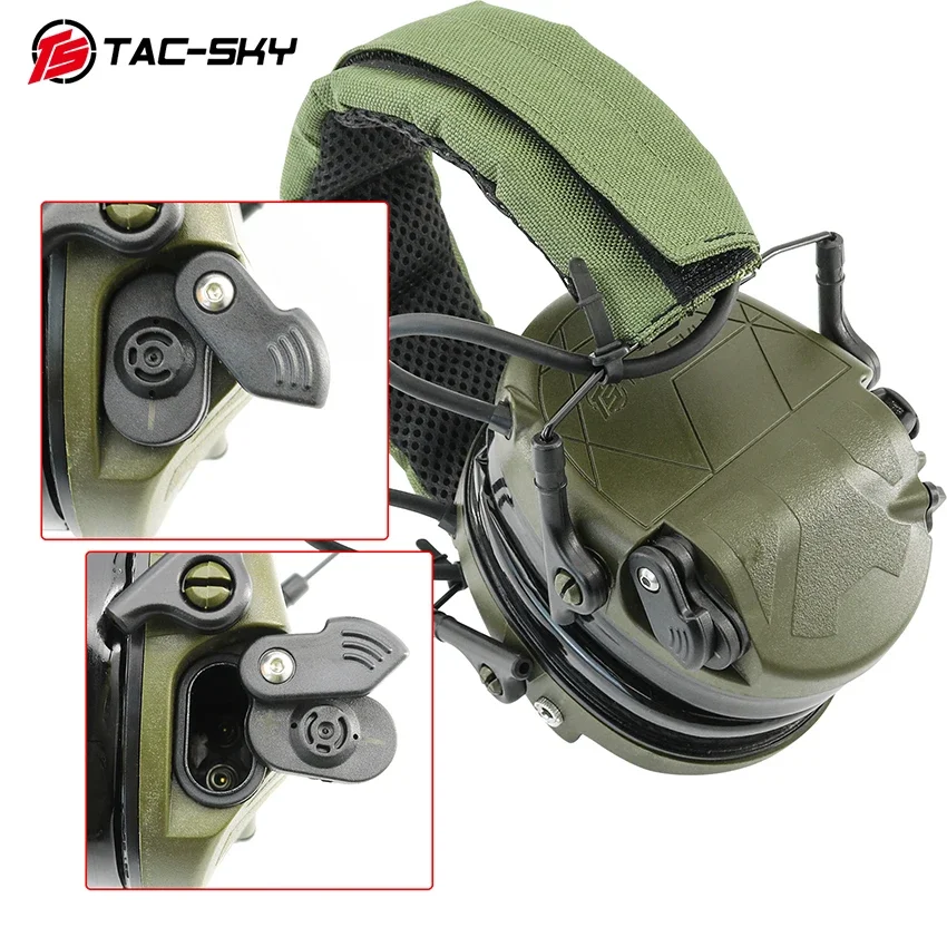 TAC-SKY Auriculares tácticos TAC300 para disparar, auriculares electrónicos con protección para los oídos, orejeras de caza Airsoft con cancelación de ruido - imagen 5
