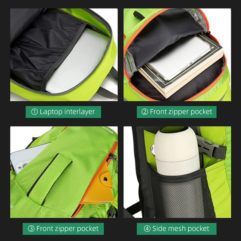 Mochila de Camping, bolsa de viaje para hombres y mujeres, portátil, ultraligera, deportes al aire libre, senderismo, escalada, ciclismo, mochila, bolsa de senderismo - imagen 5