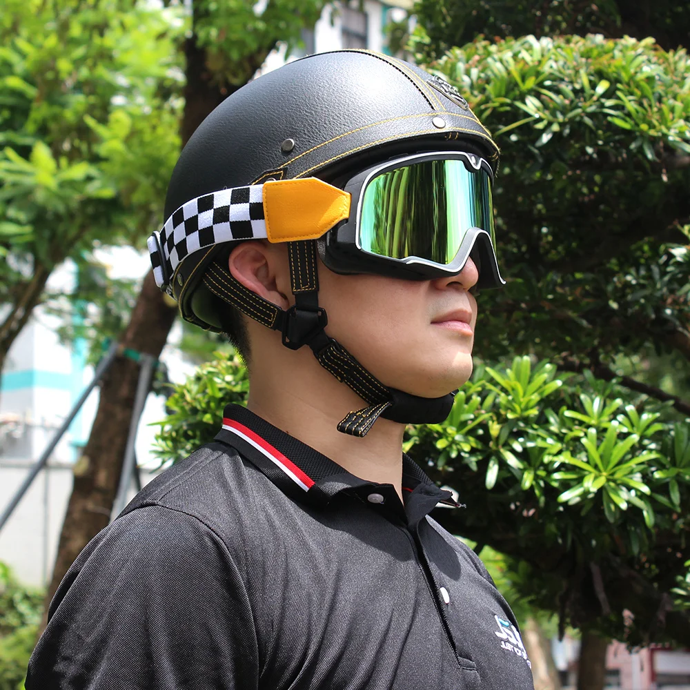 Gafas antiviento café racer retro biker motocross vintage - imagen 5