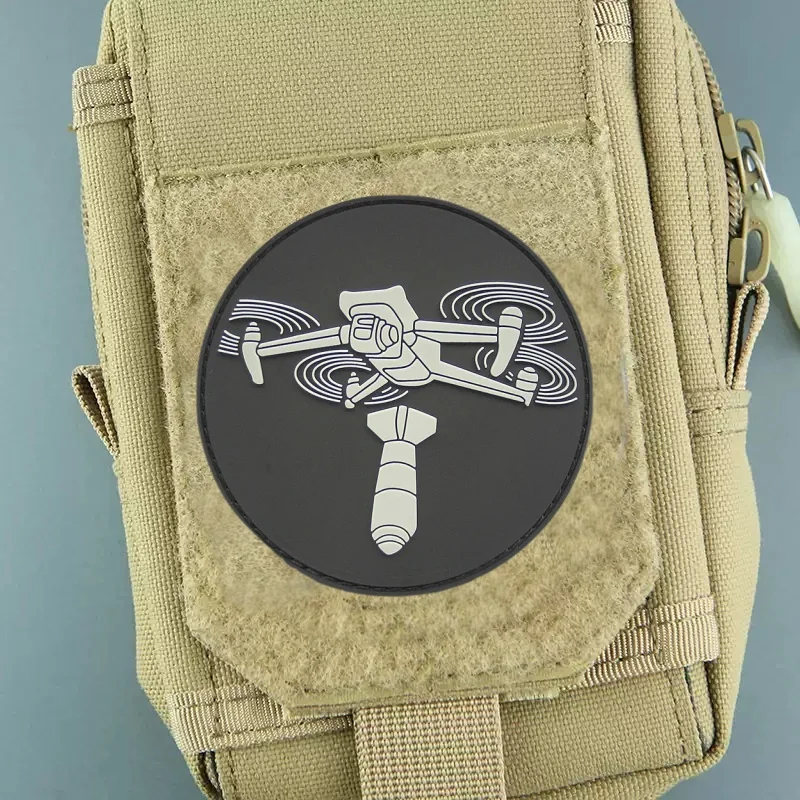 Parche de PVC táctico UAV para ropa, insignia de moral Chevron, parches militares con gancho y bucle, accesorios para mochila, pegatinas - imagen 4