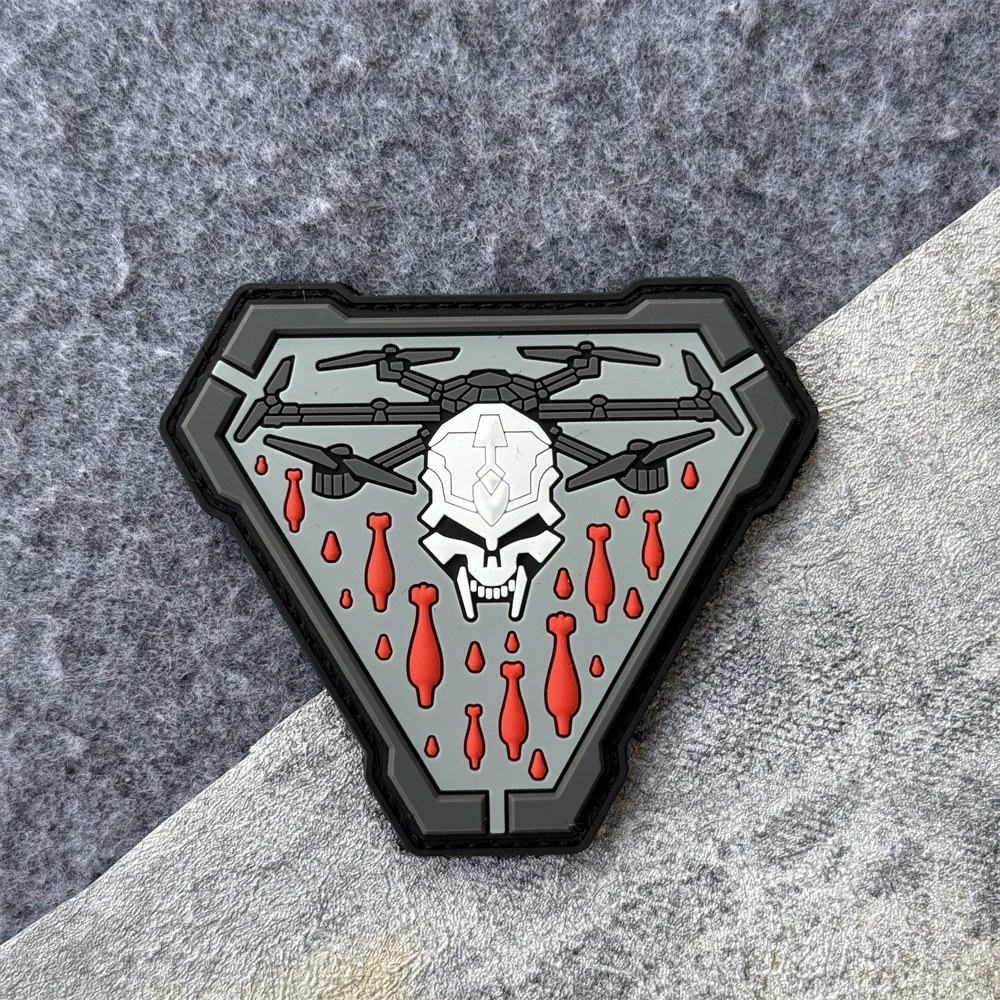 Parche táctico de moral "Casco de calavera", esqueleto y balas, emblema militar, parches de gancho y bucle de PVC, pegatinas para mochila y ropa - imagen 4