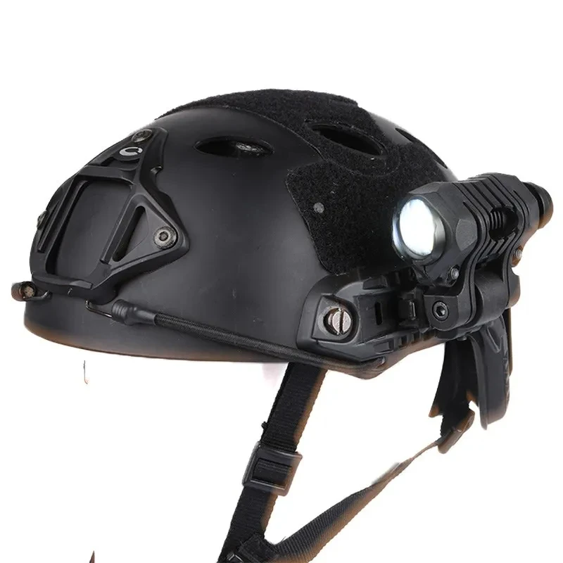Casco táctico con luz rápida, linterna estroboscópica, Zoom telescópico, lámpara de seguridad de supervivencia con soporte de abrazadera para sombrero, Camping y caza - imagen 5
