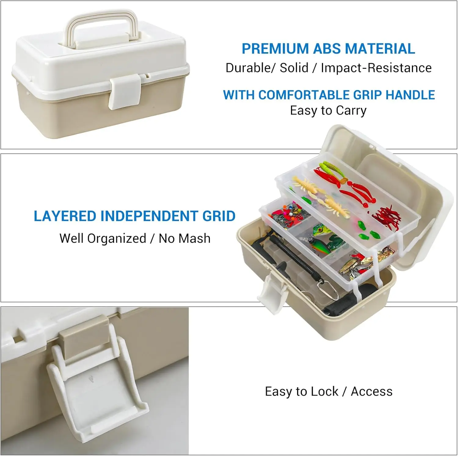 Caja de aparejos organizadora con separadores para señuelos y anzuelos - imagen 2