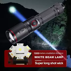 Zoom 20W LED haz de luz linterna de alta potencia USB recargable al aire libre potente táctico Camping caza pesca senderismo antorcha