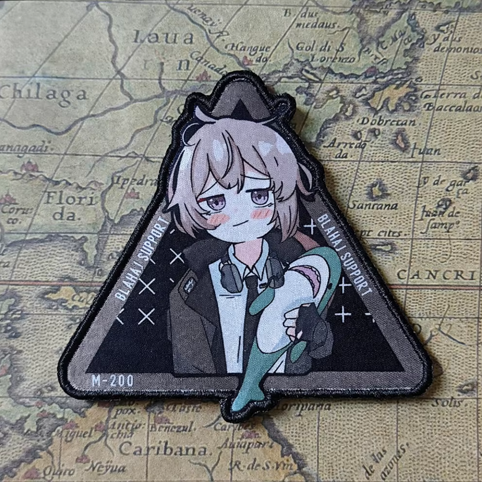 Parche táctico Girl Frontline M200 Shark Blahaj para ropa y mochila - imagen 2