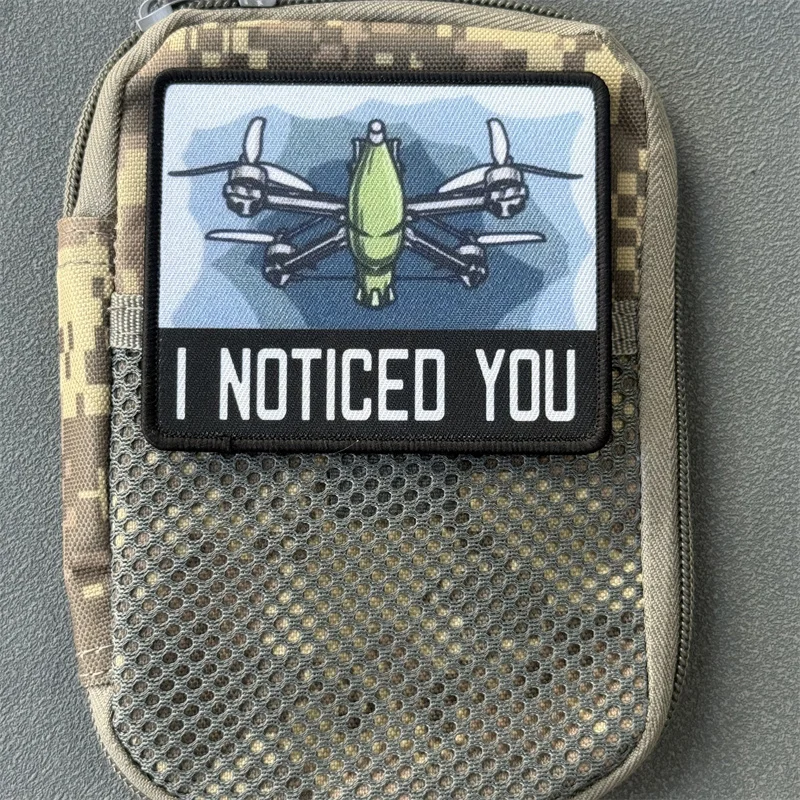 Parche táctico "I NOTICED YOU", insignia con estampado de moral militar, gancho y bucle, mochila, accesorio de decoración de ropa, brazalete adhesivo