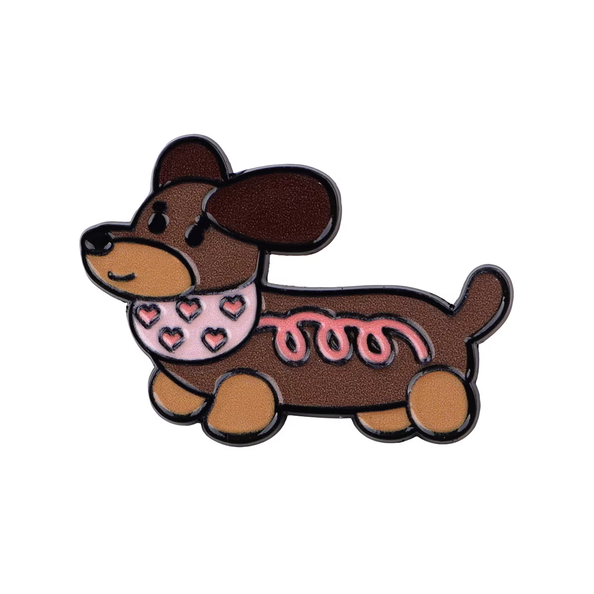 Pin esmaltado perro salchicha de solapa metal para mochila y sombrero - imagen 4