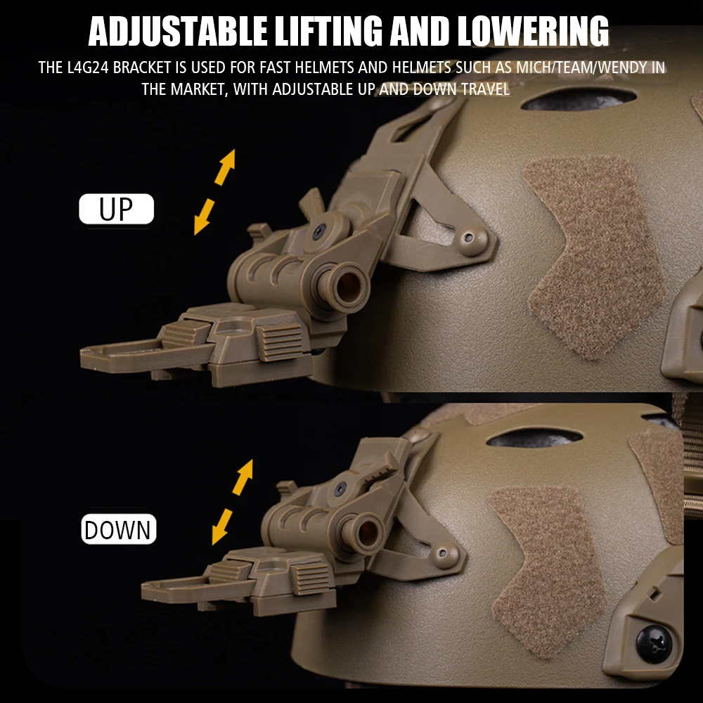 Casco Militar Airsoft L4G69 NVG, montaje de gafas de visión nocturna para PVS15, PVS18, PGPNVG18, caza, táctico, Paintball, rápido - imagen 3