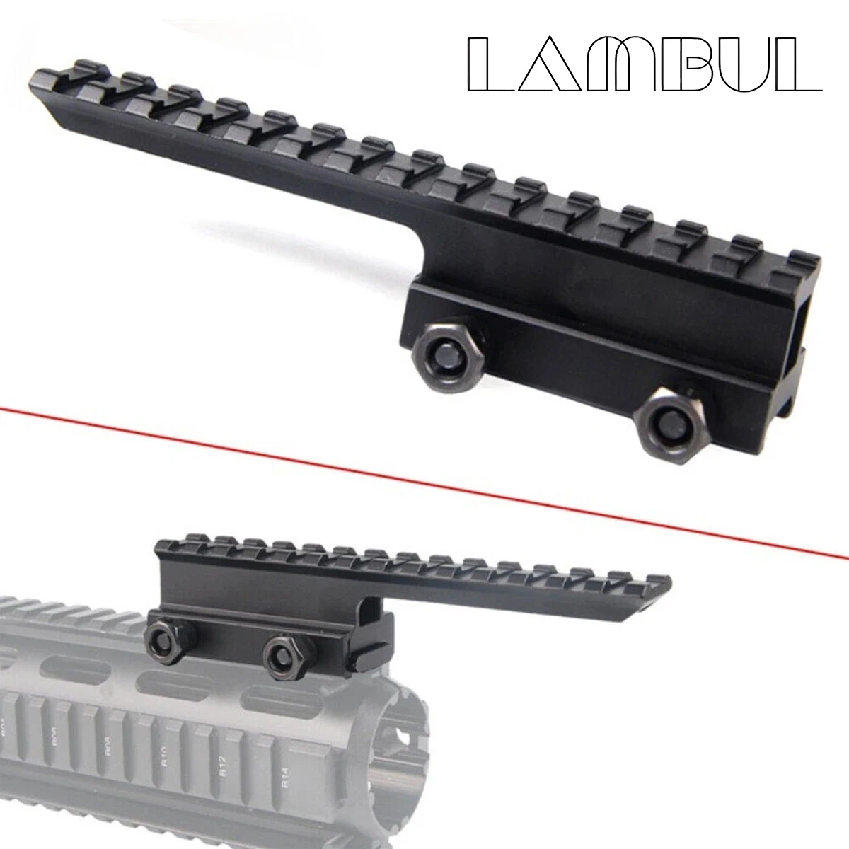 Elevador táctico de 17/30mm, extensión de alcance de riel Picatinny, convertidor adaptador de Base de montaje elevador, soporte de extensión de cola de milano de 145mm para 20mm - imagen 3