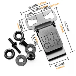 K Funda Clip para cinturón Clip para cinturón Durable Negro con tornillo, Compatible con múltiples tipos de cuchillos, funda versátil, accesorios para pistola de juguete