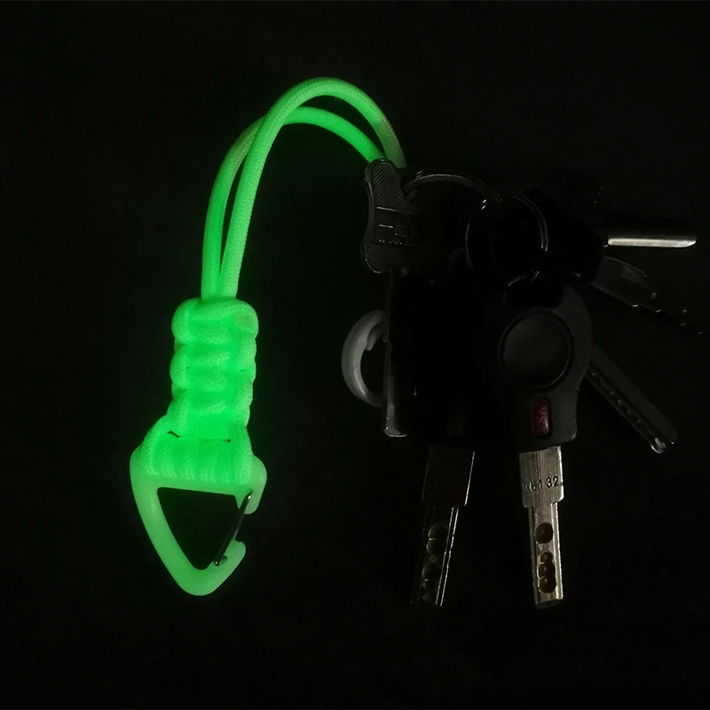 Hebilla colgante luminosa triangular, Accesorio de conexión, mango de caché, cuerda tejida para paraguas, llavero, linterna, cordón, equipo táctico para exteriores - imagen 4